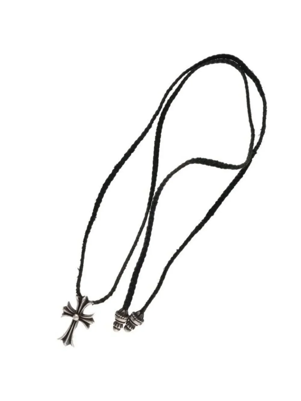 Chrome Hearts CH Crs Sml BC Small CH Cross Boro Chip Vintage Silver Necklace